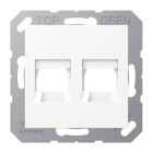Jung - Enjo + support pour prise RJ 45 - 2 noyaux TE CONNECT. / A 500 blanc mat