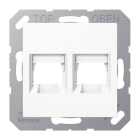 Jung - Enjoliveur RJ 45 double / A 500 Blanc pour noyaux AT&T