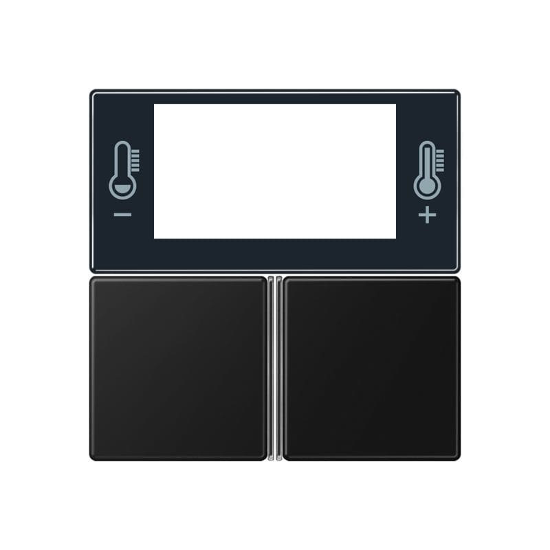 Jung - Module de touche 2 voies pour TH digital, complet / A 500 noir mat