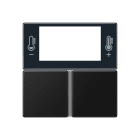 Jung - Module de touche 2 voies pour TH digital, complet / A 500 noir mat