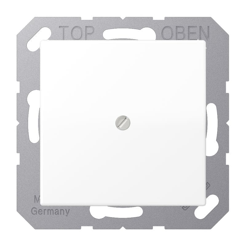 Jung - Enjoliveur + support sortie de fils / Série A 500 blanc mat