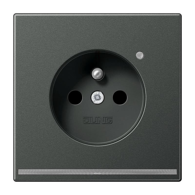Jung - Prise 2P+T avec signal lumineux LED / LS 990 Anthracite