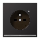 Jung - Prise 2P+T avec signal lumineux LED / LS 990 Dark