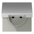 Jung - Enjo prise 2P+T avc couvercle / LS990 IP44 Aluminium laqué
