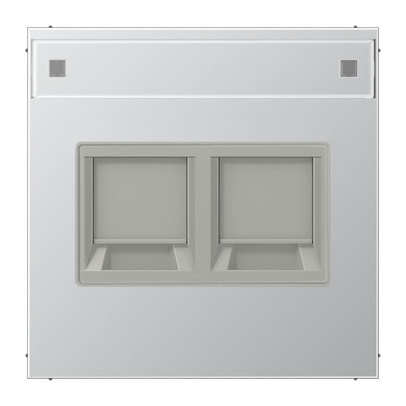 Jung - Enjo avec PE pour deux noyaux Modular Jack / LS 990 Aluminium