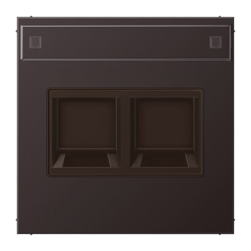Jung - Enjo avec PE pour deux noyaux Modular Jack / LS 990 Dark (canon de fusil)