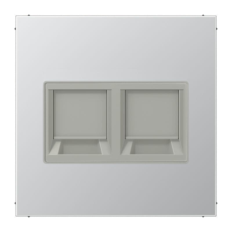 Jung - Enjo pour deux noyaux Modular Jack / LS 990 Aluminium