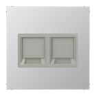 Jung - Enjo pour deux noyaux Modular Jack / LS 990 Aluminium