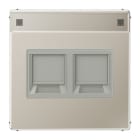 Jung - Enjo RJ 45 double avec PE / LS 990 Métal INOX pour Modular Jack