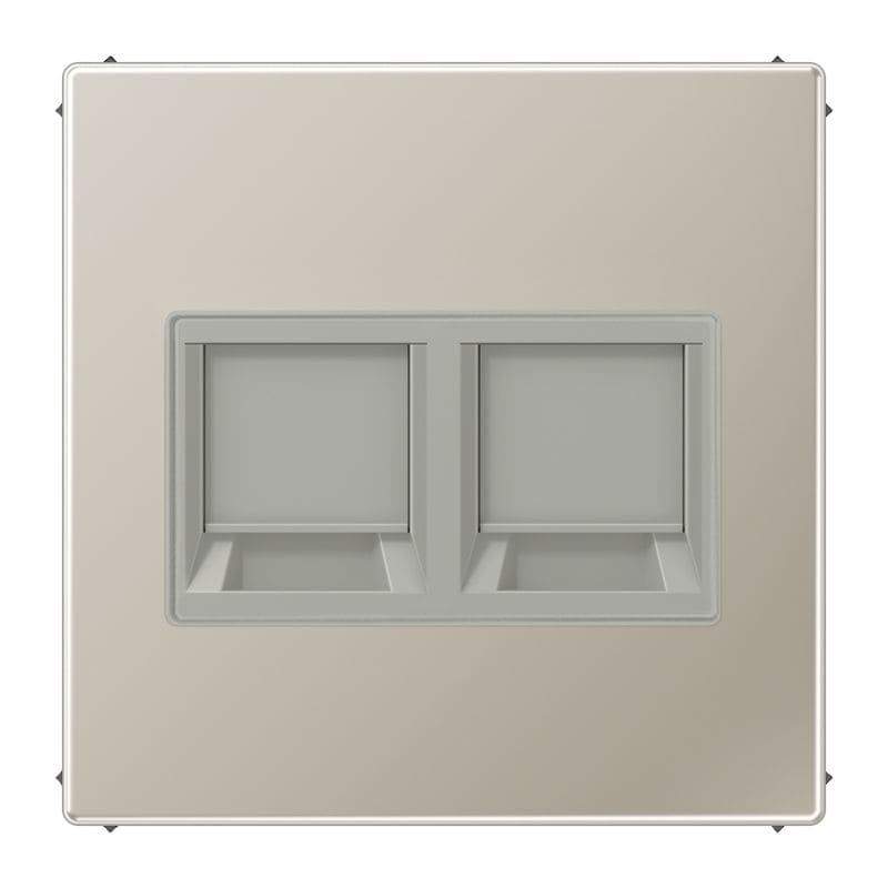 Jung - Enjo RJ 45 double / LS 990 Métal INOX pour noyaux AT&T