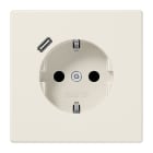 Jung - Prise standard Allemand SCHUKO avec chargeur USB C / LS 990 ivoire