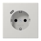 Jung - Prise standard Allemand SCHUKO avec chargeur USB C / LS 990 gris clair