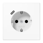 Jung - Prise standard Allemand SCHUKO avec chargeur USB C / LS 990 blanc