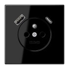 Jung - PC 2P+T type FR avec chargeur USB type AC / LS 990 Noir