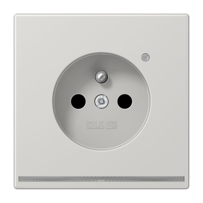Jung - Prise 2P+T avec signal lumineux LED / LS 990 Gris clair