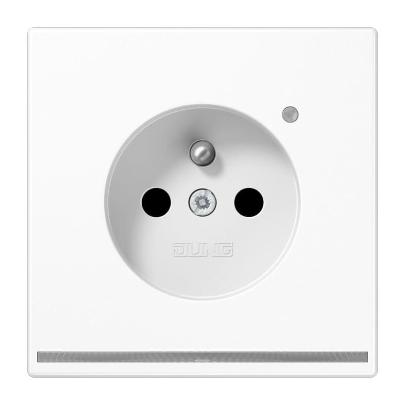 Jung - Prise 2P+T avec signal lumineux LED / LS 990 Blanc