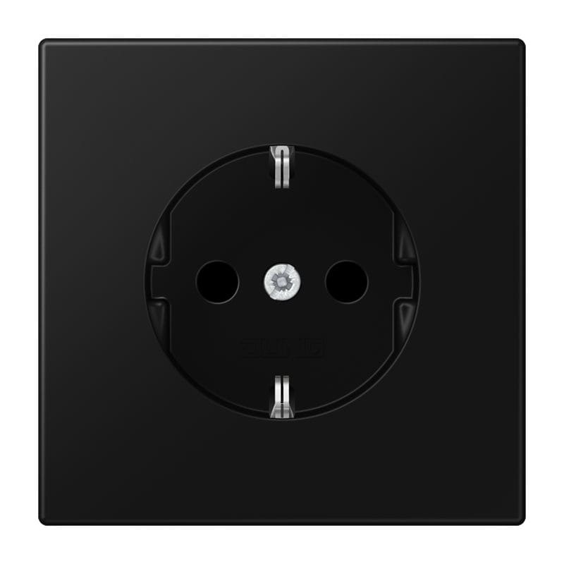 Jung - Prise standard Allemand SCHUKO / LS 990 noir mat