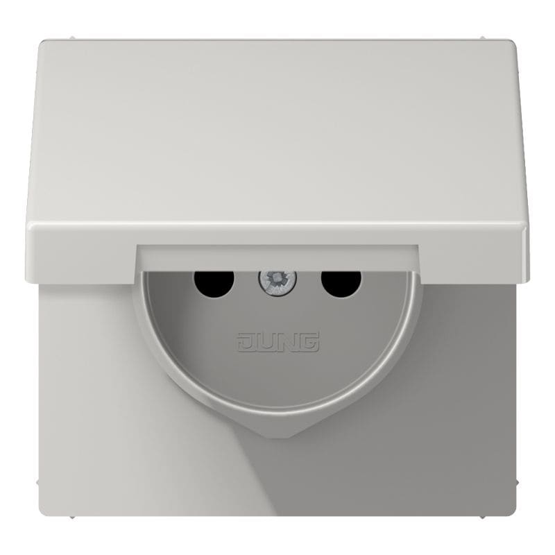 Jung - Enjo prise 2P+T avc couvercle / LS990 IP44 Gris clair