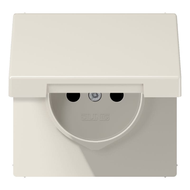Jung - Enjo prise 2P+T avc couvercle / LS990 IP44 Ivoire