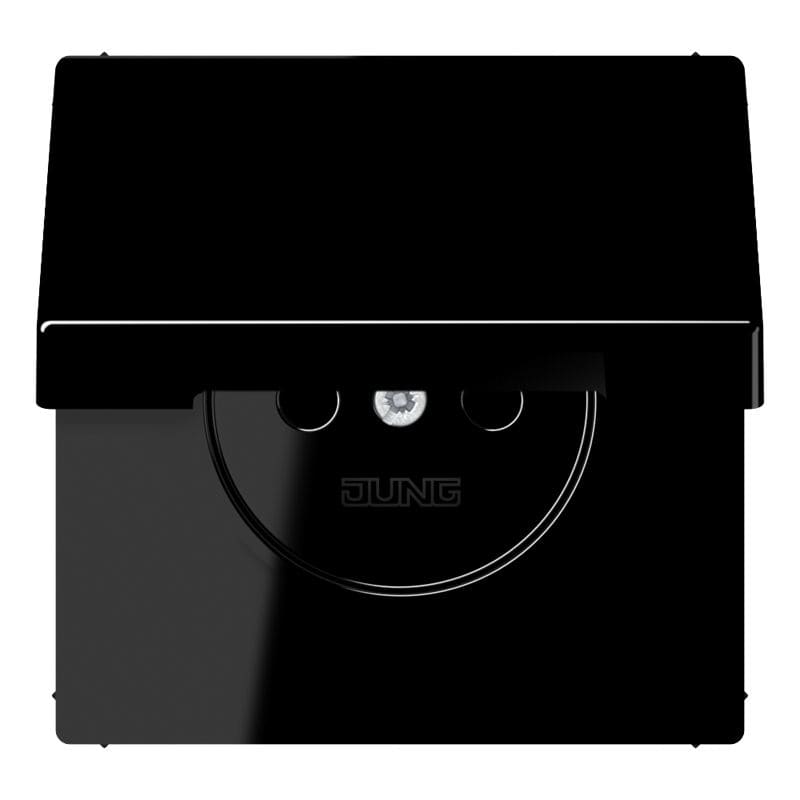 Jung - Enjo prise 2P+T avc couvercle / LS990 IP44 Noir
