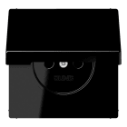 Jung - Enjo prise 2P+T avc couvercle / LS990 IP44 Noir