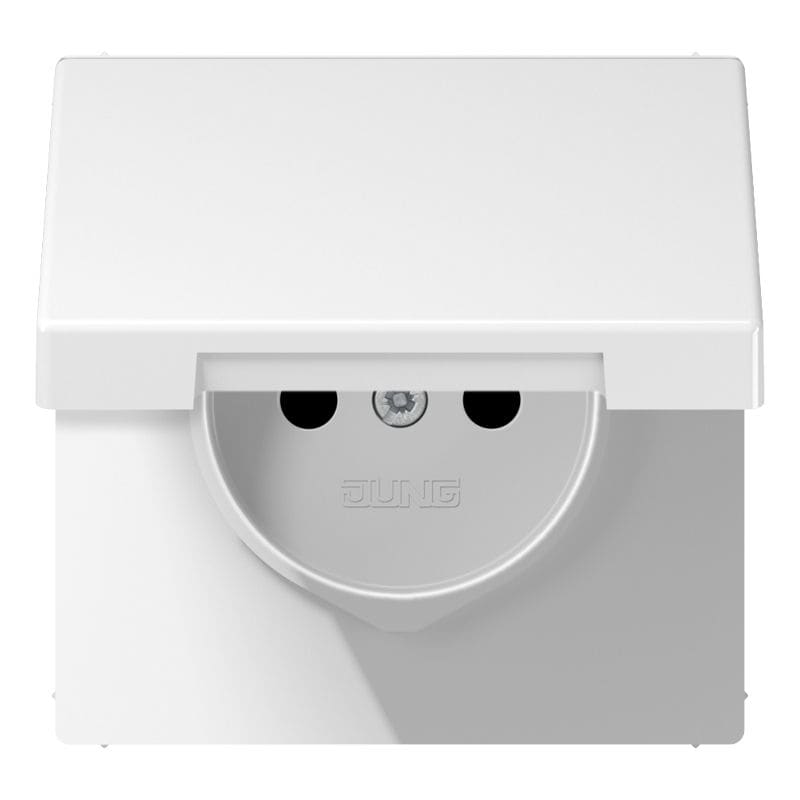 Jung - Enjo prise 2P+T avc couvercle / LS990 IP44 Blanc