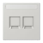 Jung - Enjo RJ 45 double avec PE / LS 990 Gris clair pour Modular Jack