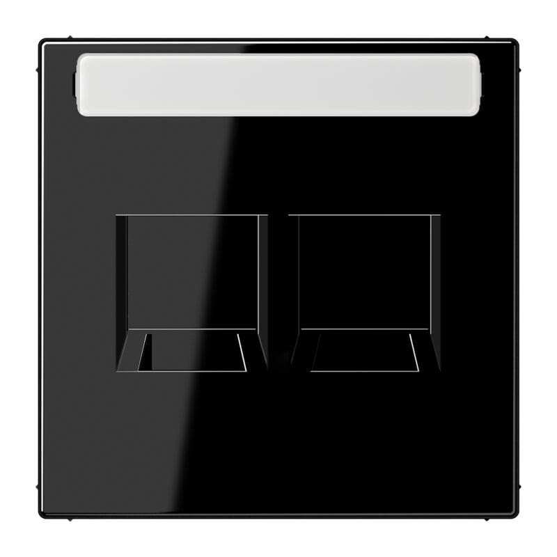 Jung - Enjo RJ 45 double avec PE / LS 990 Noir pour Modular Jack