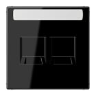 Jung - Enjo RJ 45 double avec PE / LS 990 Noir pour Modular Jack