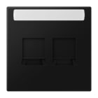 Jung - Enjo LS 990 + support pour prise RJ 45 - 2 noyaux TE-CONNECT. / LS 990 noir mat