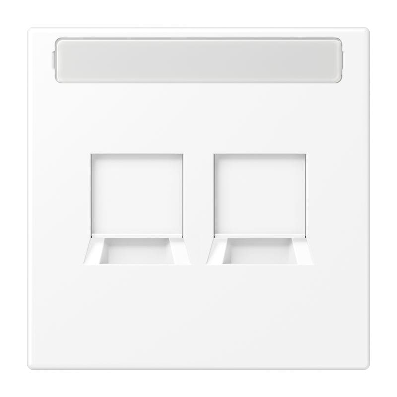 Jung - Enjo LS 990 + support prise RJ 45 - 2 noyaux TE CONNECT. / LS 990 blanc mat