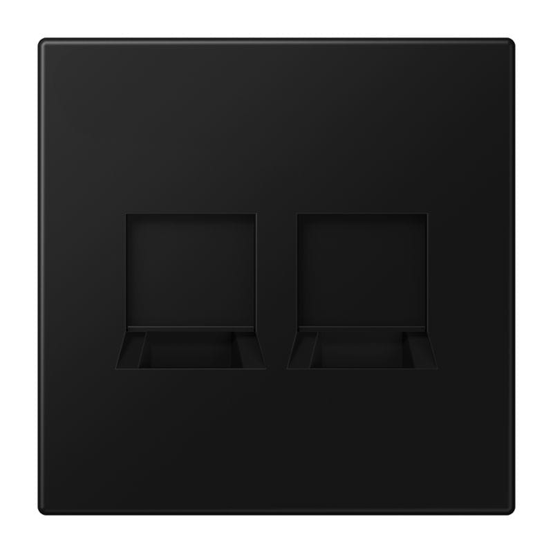 Jung - Enjo LS 990 + support pour prise RJ 45 - 2 noyaux TE-CONNECT. / LS 990 noir mat