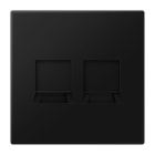 Jung - Enjo LS 990 + support pour prise RJ 45 - 2 noyaux TE-CONNECT. / LS 990 noir mat