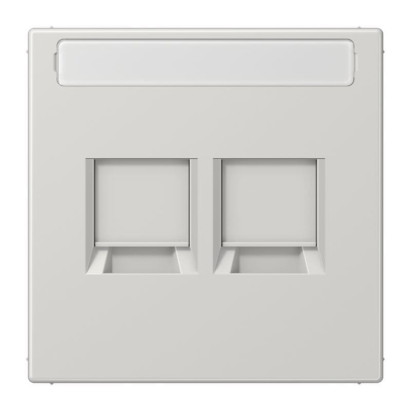 Jung - Enjo avec PE pour deux noyaux Modular Jack / LS 990 Gris clair