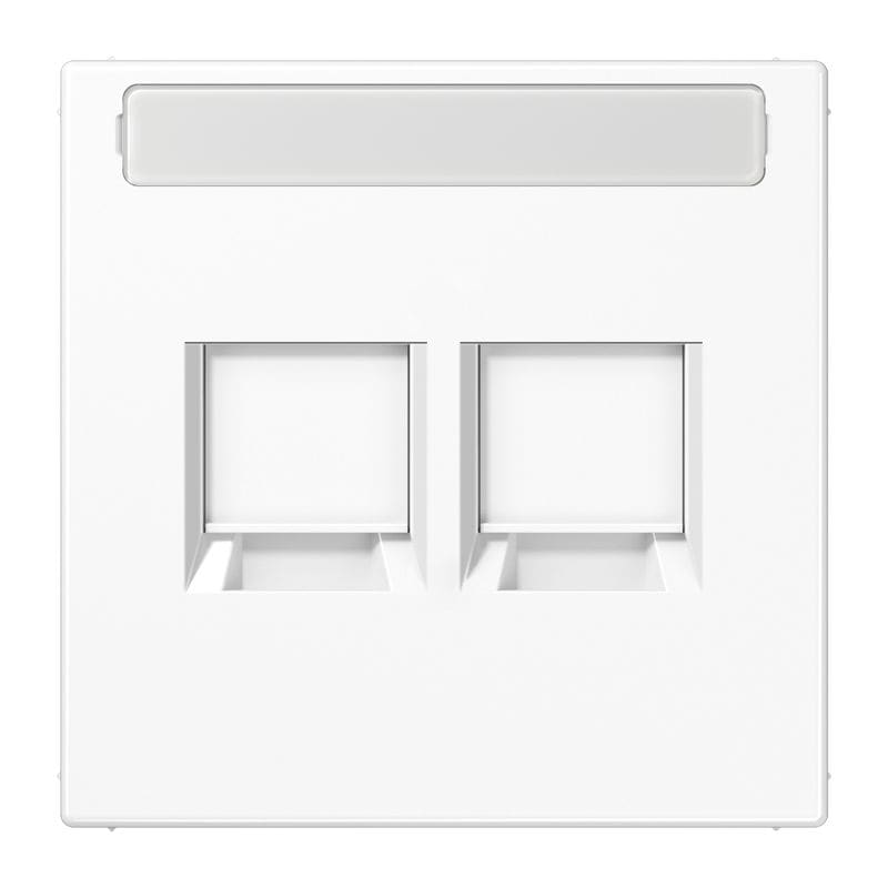 Jung - Enjo avec PE pour deux noyaux Modular Jack / LS 990 Blanc