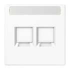 Jung - Enjo avec PE pour deux noyaux Modular Jack / LS 990 Blanc