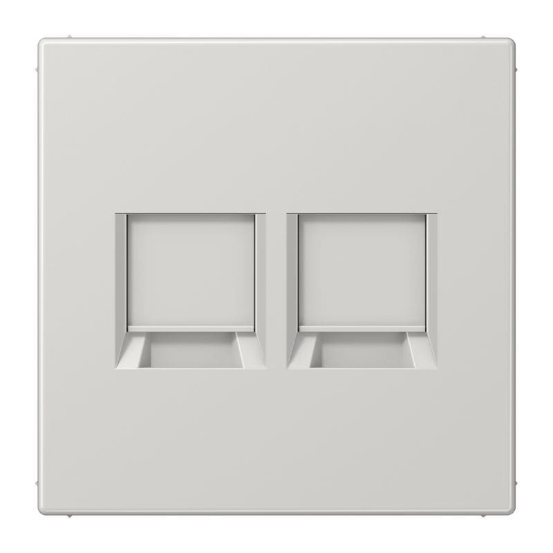 Jung - Enjo pour deux noyaux Modular Jack / LS 990 Gris clair