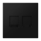 Jung - Enjo LS 990 + support pour prise RJ 45 - 2 noyaux 6WE et 8WE / LS 990 noir mat