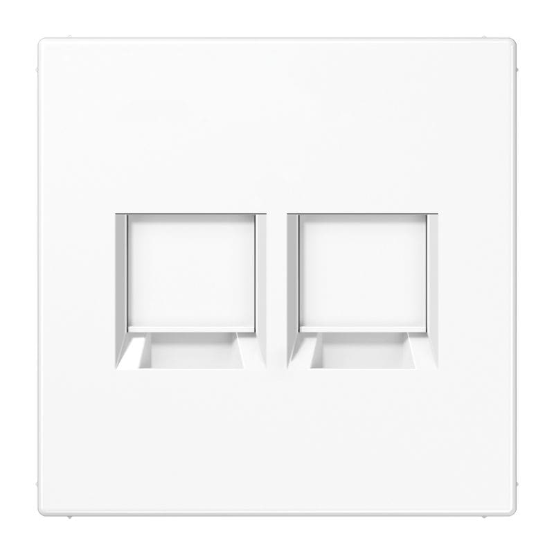 Jung - Enjo pour deux noyaux Modular Jack / LS 990 Blanc