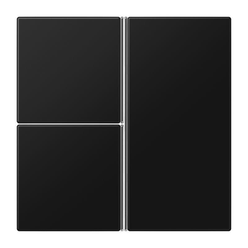 Jung - Module de touche 3 voies, complet / LS 990 noir mat