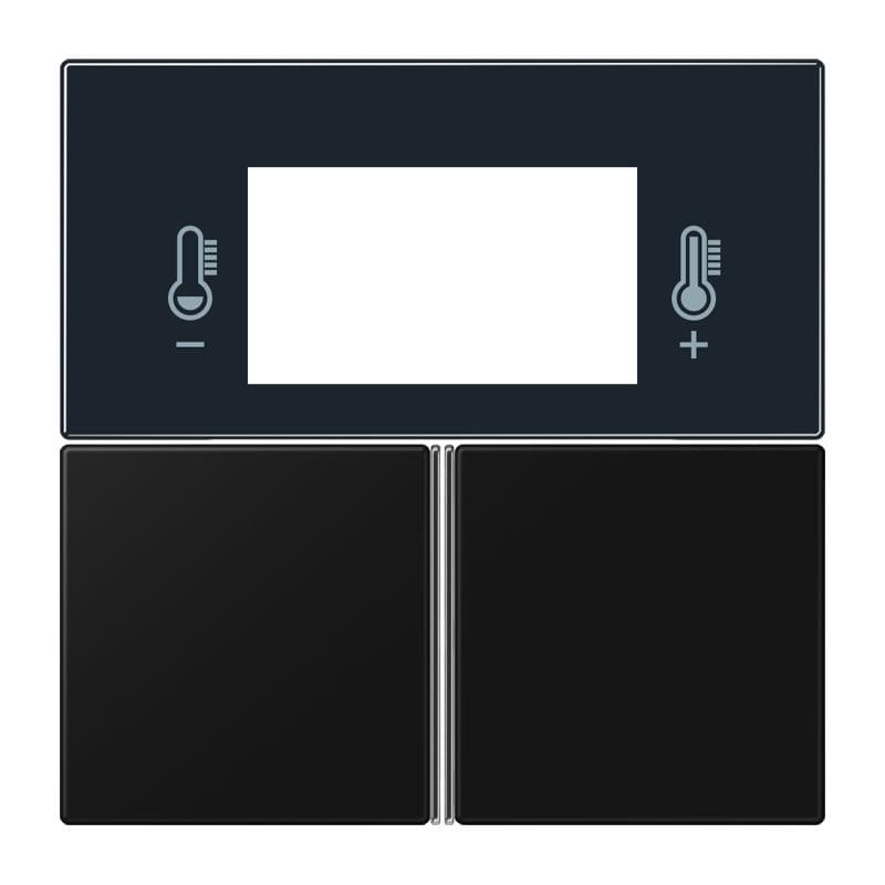 Jung - Module de touche 2 voies pour TH digital, complet / LS 990 noir mat