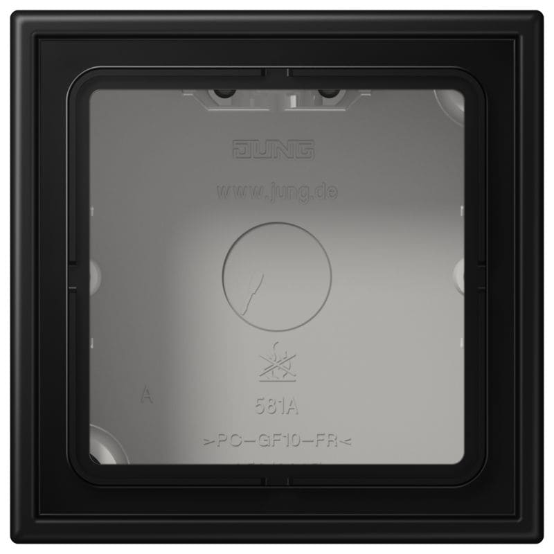 Jung - Boîtier saillie 1 poste avec cadre / LS 990 noir mat