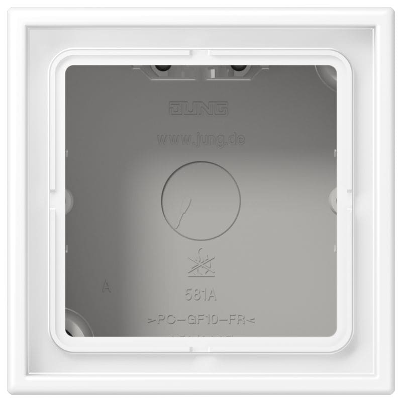 Jung - Boîtier saillie 1 poste avec cadre / LS 990 blanc mat