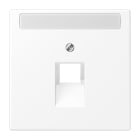 Jung - Enjo RJ 45 simple avec porte étiquette / LS 990 blanc mat mécanisme UAE