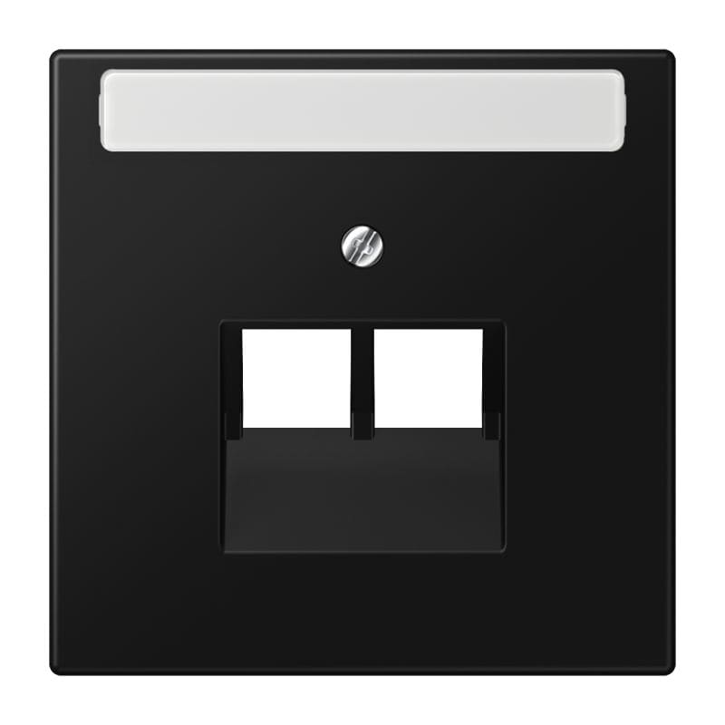 Jung - Enjo RJ 45 double avec porte étiquette / LS 990 noir mat mécanisme UAE