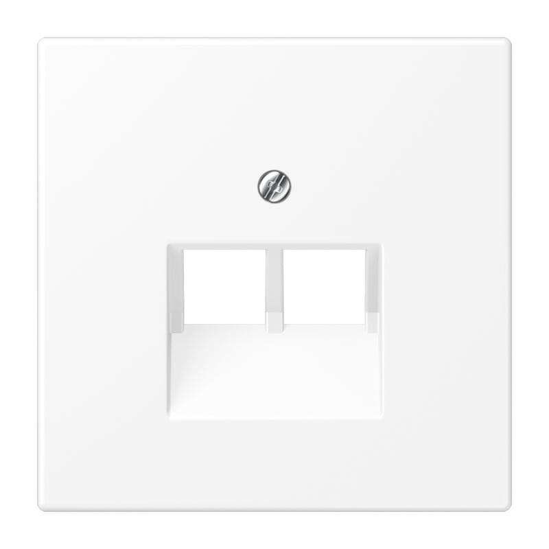 Jung - Enjoliveur RJ 45 double / LS 990 blanc mat mécanisme UAE