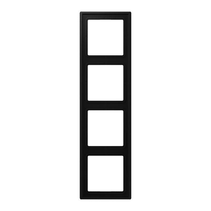 Jung - Cadre 4 postes / LS 990 noir mat