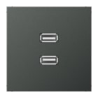 Jung - Connecteur Multimédia 2 x USB 2.0 / LS 990 Anthracite