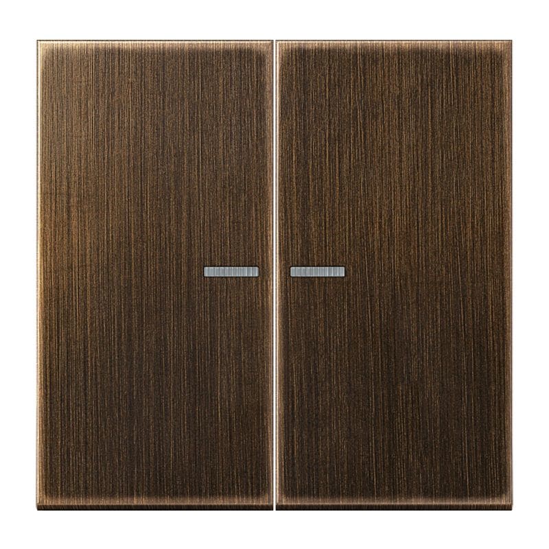 Jung - Enjo double touche à voyant méc BP-BCU F10 LSCD10xxxST / LS 990 Laiton ancien