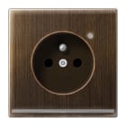Jung - Prise 2P+T avec signal lumineux LED / LS 990 Laiton ancien